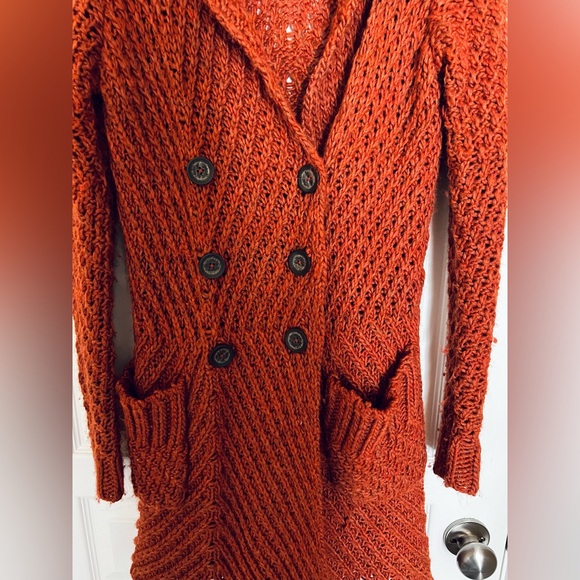 Free People Buttermilk Biscuit Cardigan in rust - Picture 7 of 9